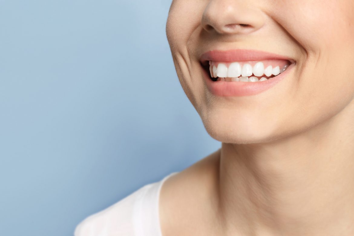 closeup of woman smiling