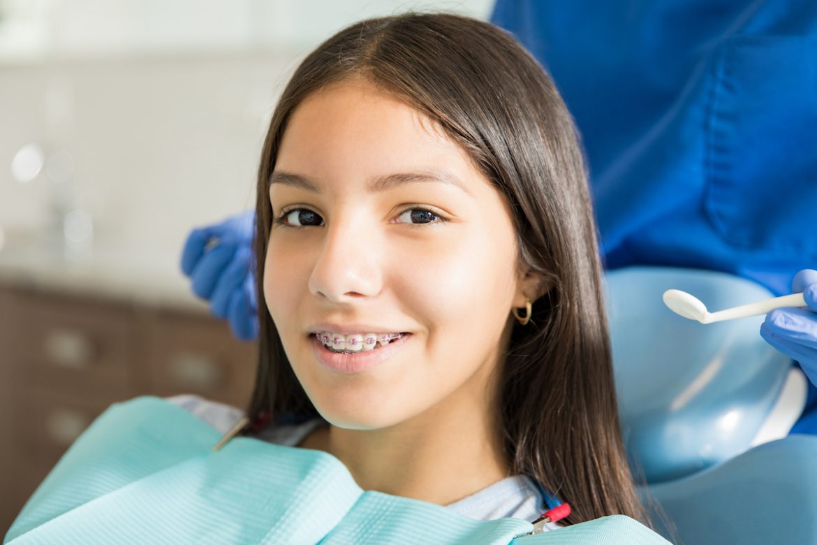 teenager with braces