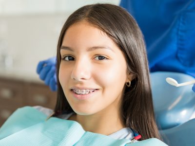 teenager with braces