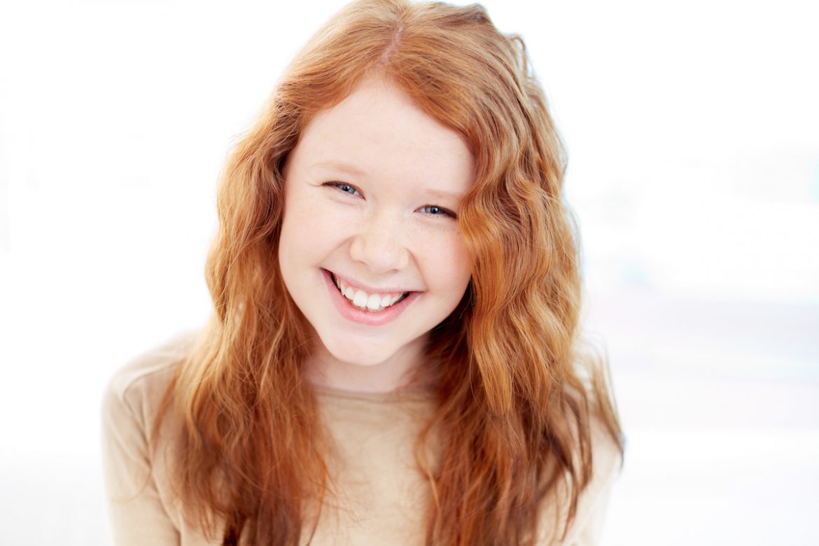young girl smiling