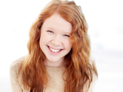 young girl smiling